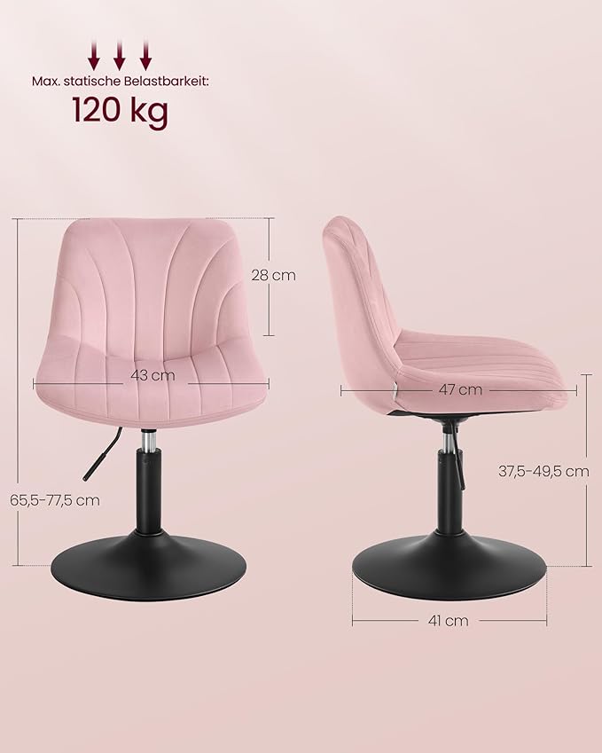 Schminktisch Hocker rosa samt