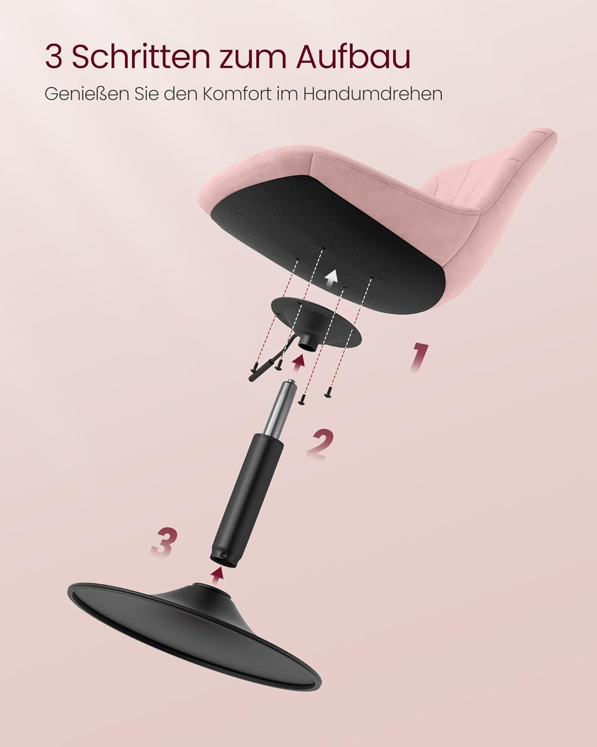 Schminktisch Hocker rosa samt
