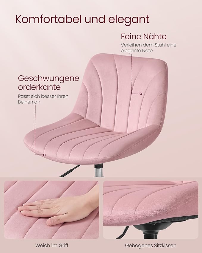 Schminktisch Hocker rosa samt