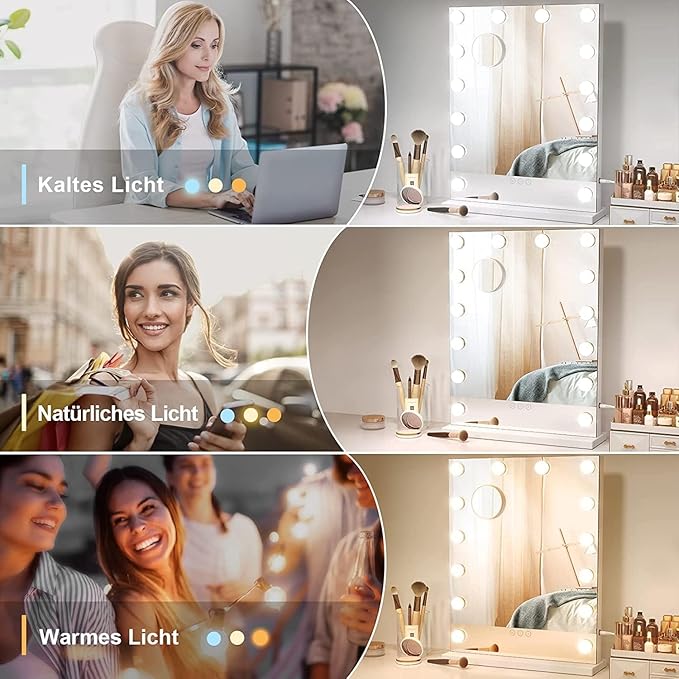 Hollywoodspiegel mit Glühbirnen LED