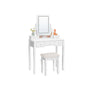 kleines schminktisch set mit sitzbank und led spiegel