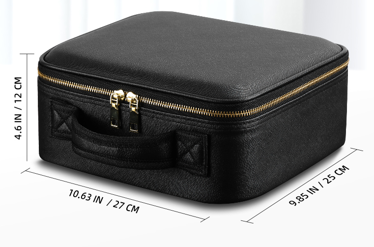 Kosmetiktasche Make up Organizer mit LED Spiegel schwarz