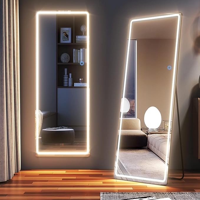 LED Ganzkörperspiegel für die Wand oder als Standspiegel