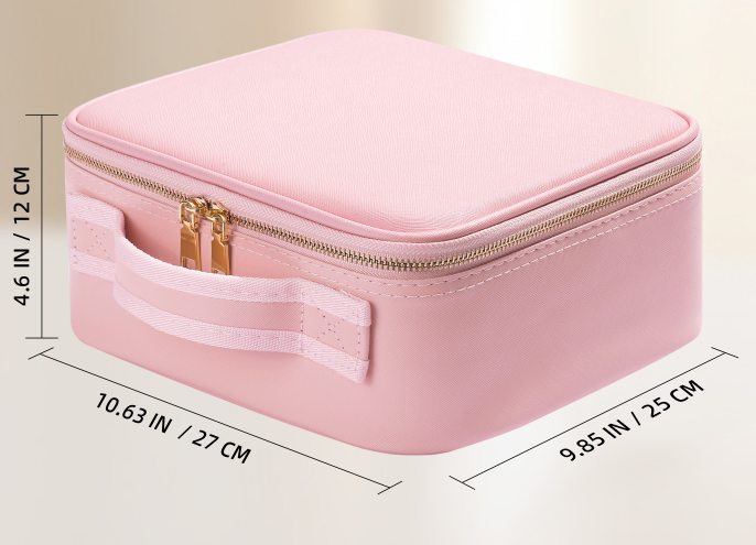 Kosmetiktasche Make up Organizer mit LED Spiegel rosa