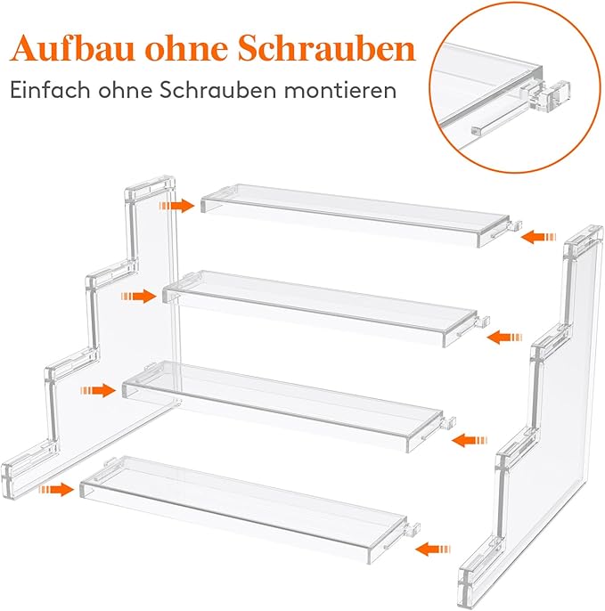 4-stufiger Transparentes Display Set Organizer