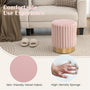 runder kleiner hocker in rosa und gold