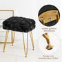 samt sitzhocker in schwarz und goldenen metallbeinen