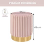 kleiner runder sitzhocker in rosa und gold 43cm höhe, 37cm breite, 140kg tragfähigkeit