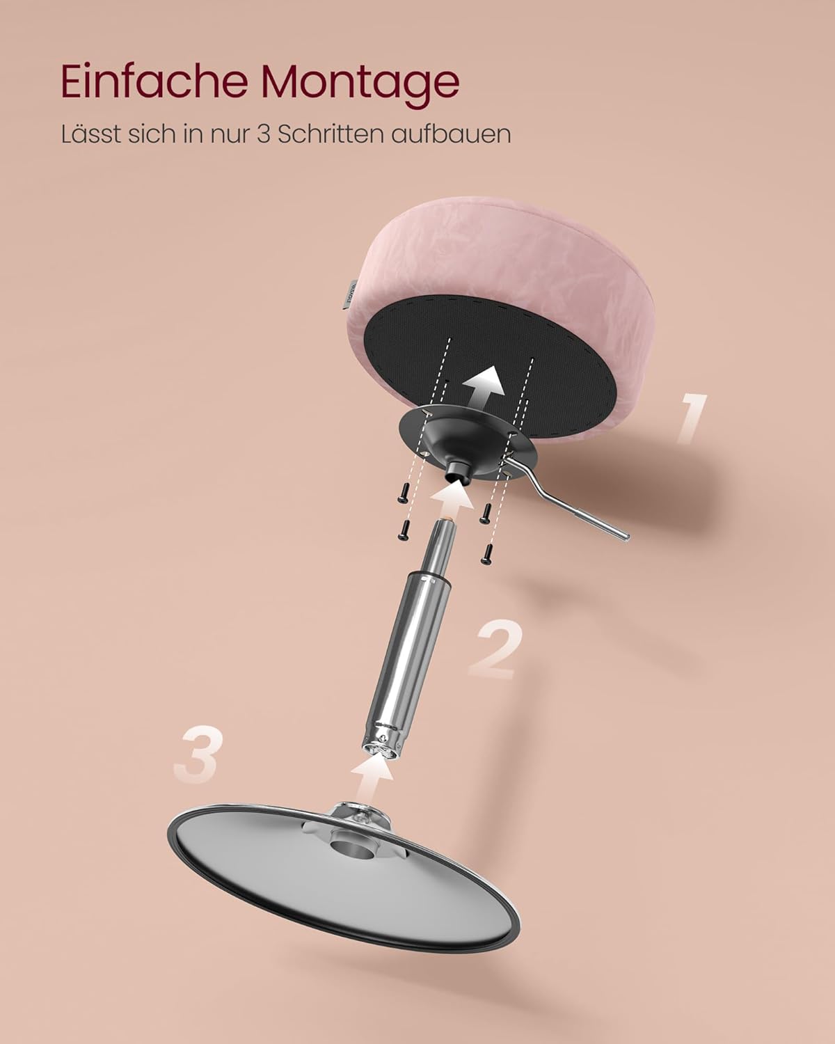 Schminktisch Sitzhocker rosa silber