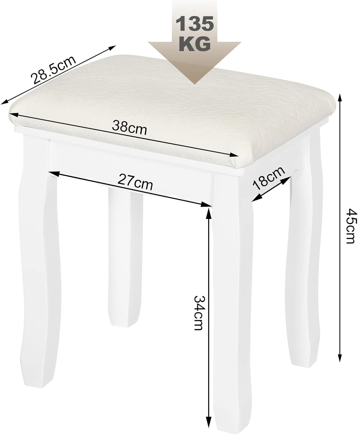 Schminktisch Samt Sitzhocker weiss vintage