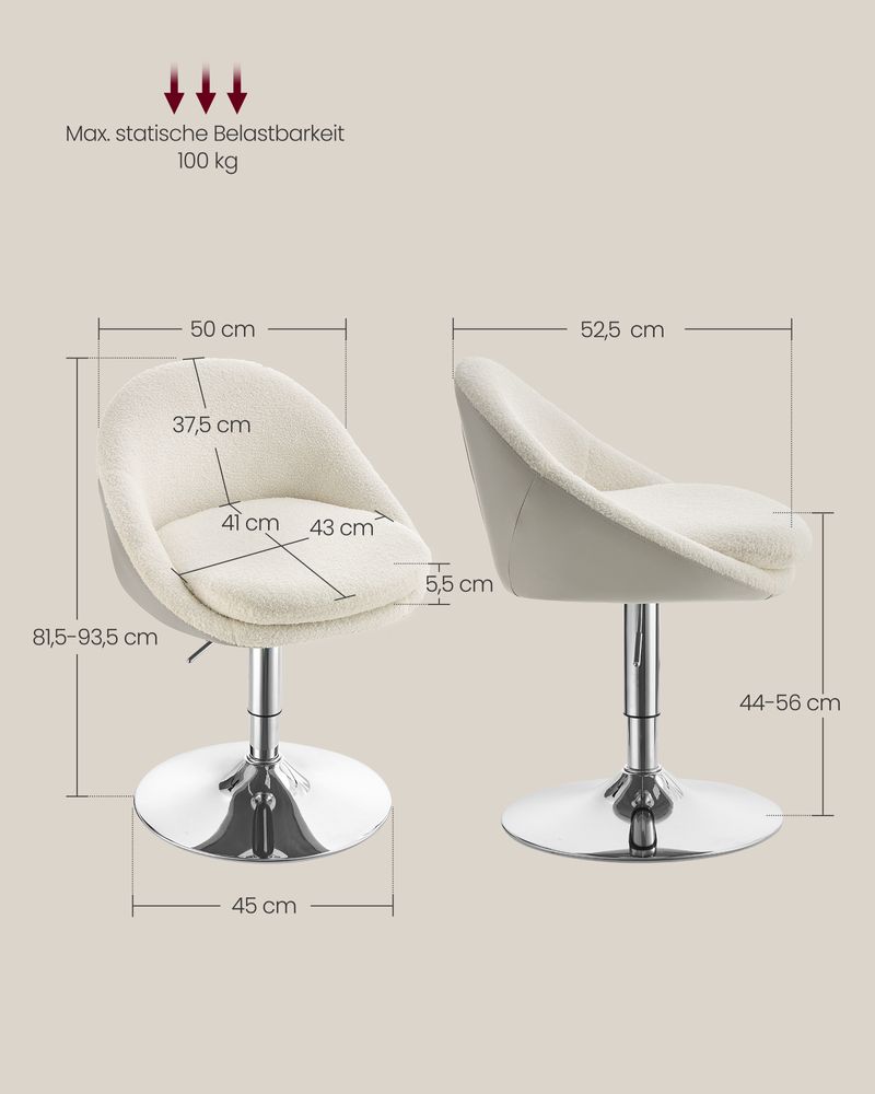 Schminktisch Stuhl cremeweiß