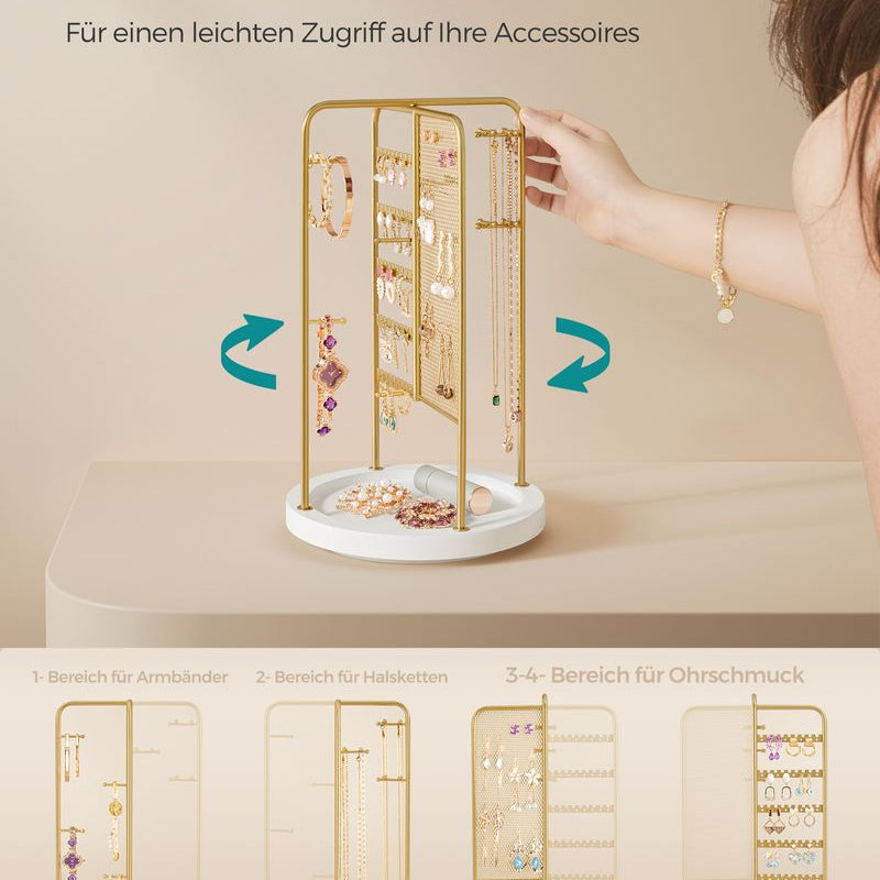 Multifunktionaler Schmuckständer in gold weiss