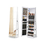 offener schmuckschrank mit stauraum und spiegelansicht