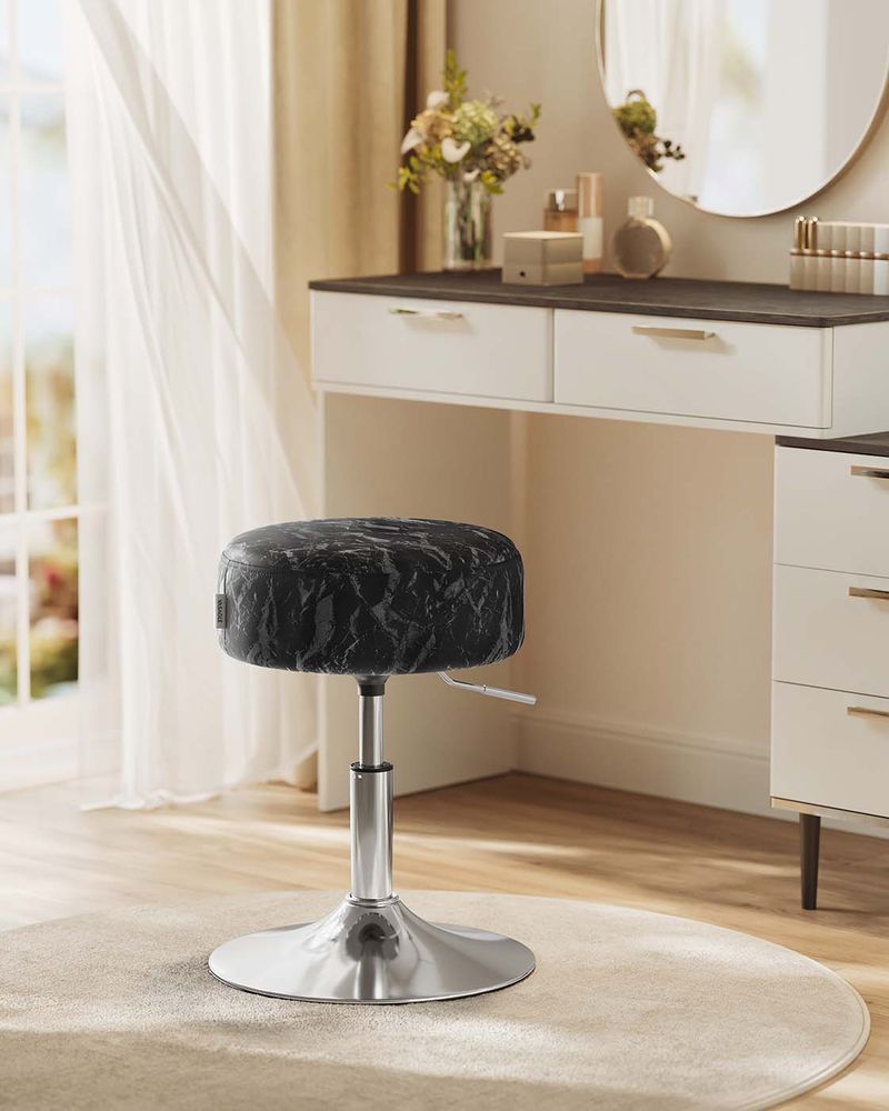 Schminktisch Sitzhocker schwarz silber