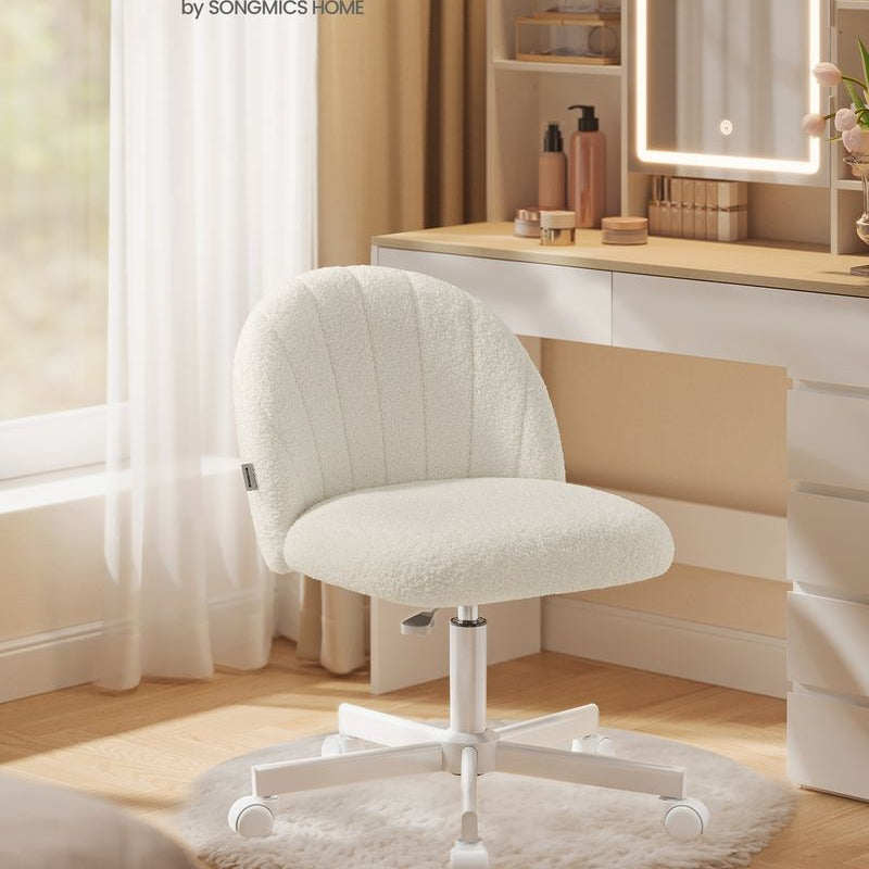 Schminktisch Stuhl fleece weiss