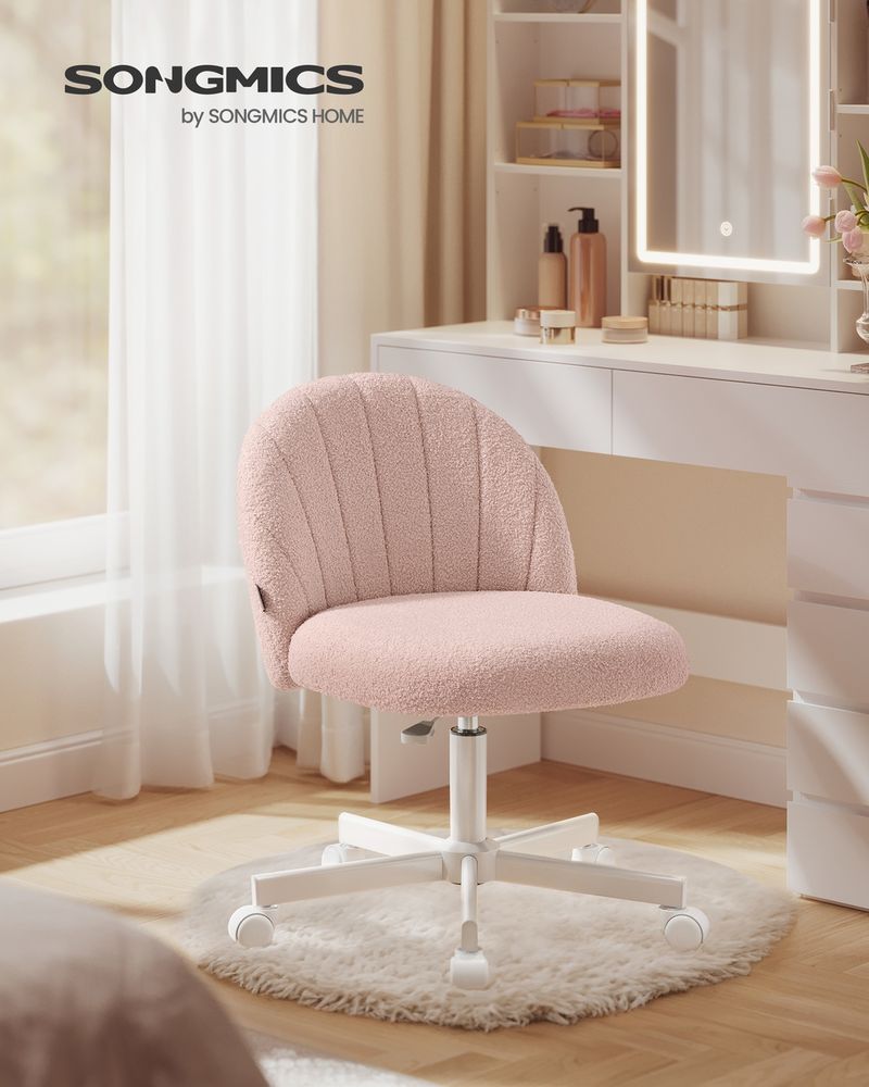 Schminktisch Stuhl pastelrosa fleece