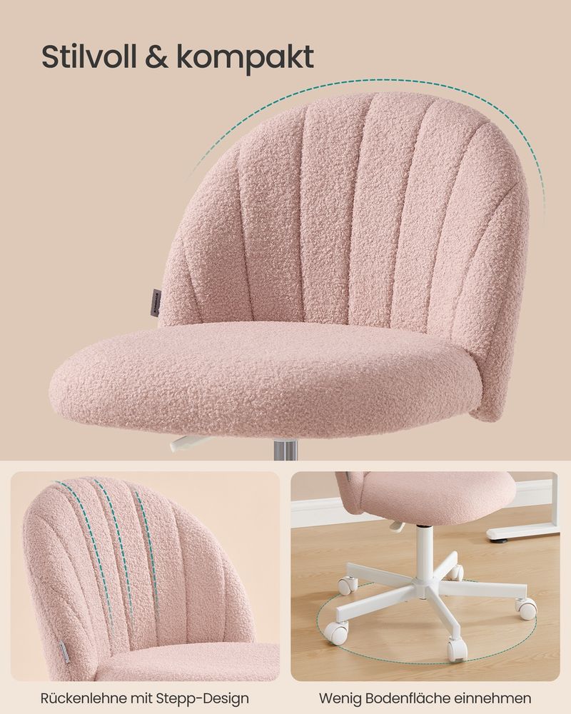 Schminktisch Stuhl pastelrosa fleece