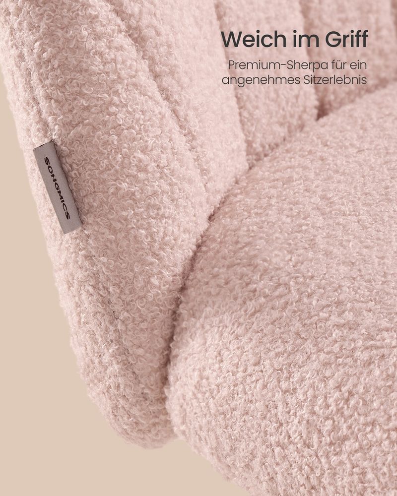 Schminktisch Stuhl pastelrosa fleece
