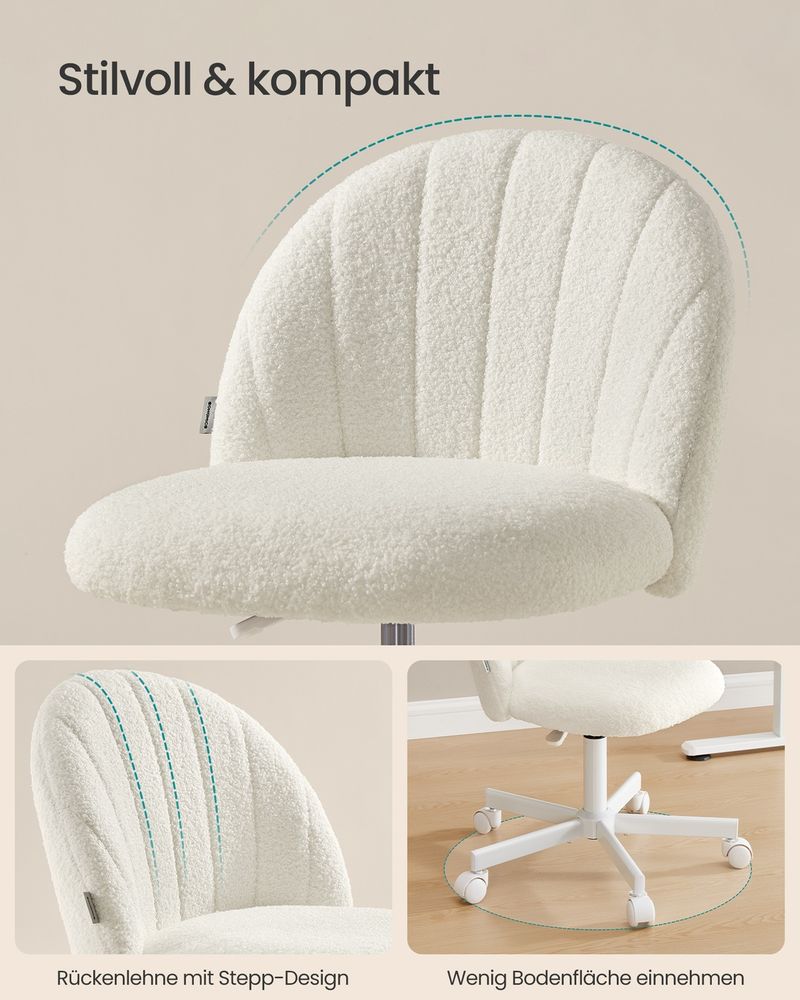 Schminktisch Stuhl fleece weiss