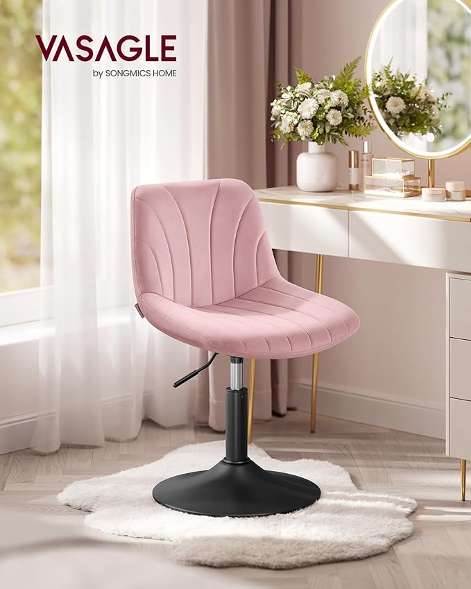 Schminktisch Hocker rosa samt