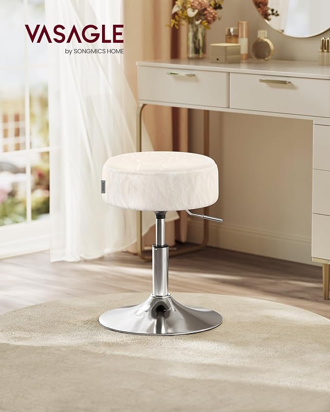 Schminktisch Sitzhocker cremeweiß silber